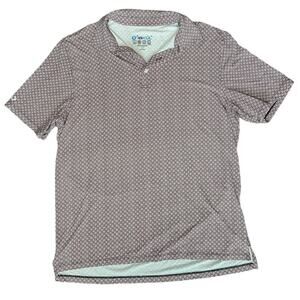 IBKUL Mens Golf Performance Polo Shirt Size Large Floral Black Red Casual UPF 50